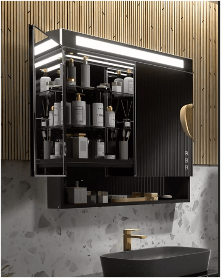 Mirrored cabinets